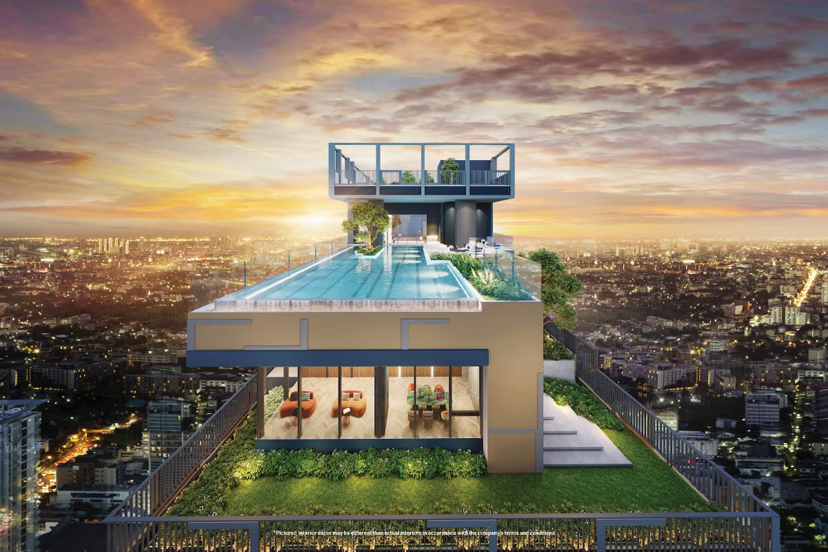 ASPIRE Onnut Station｜Triple Rooftop夕景全景（示意圖）