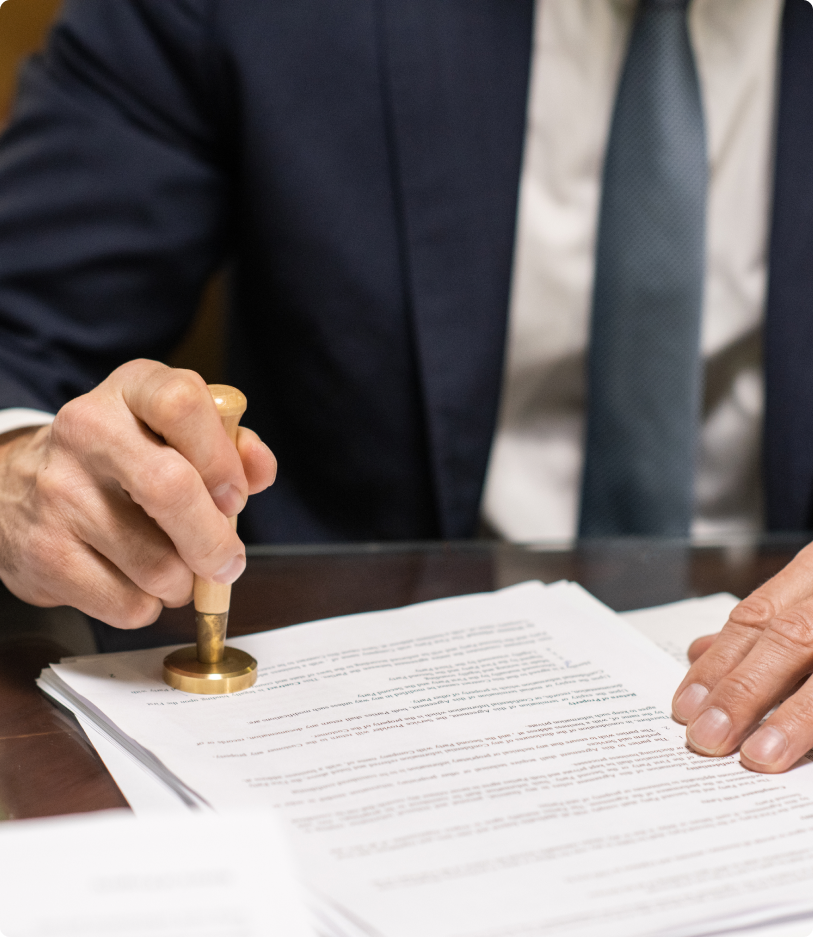 Sign the contract by affixing a seal to the contract documents