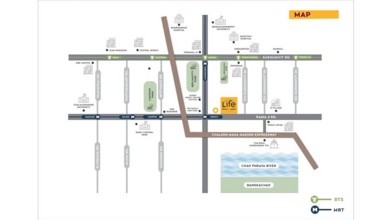 Life Rama 4 – Asoke｜建案位置與交通示意