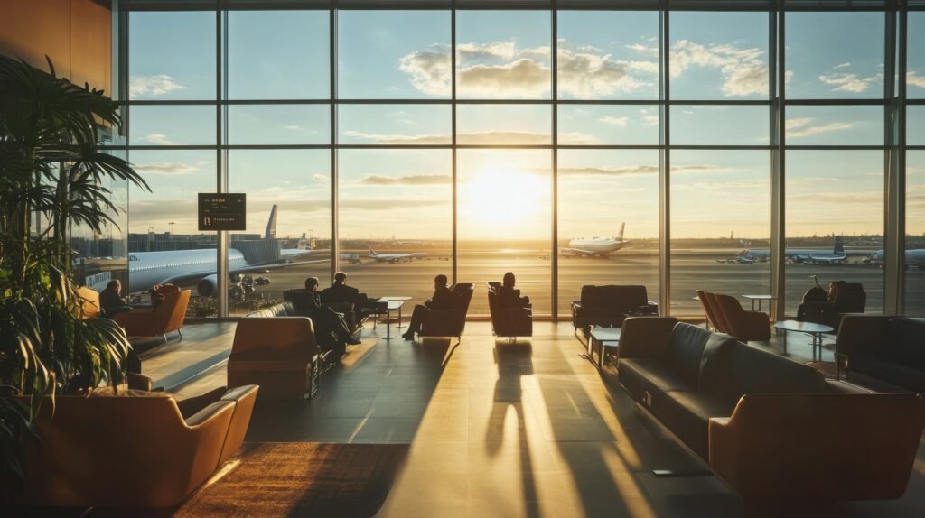 The Airport Lounge at Sunset